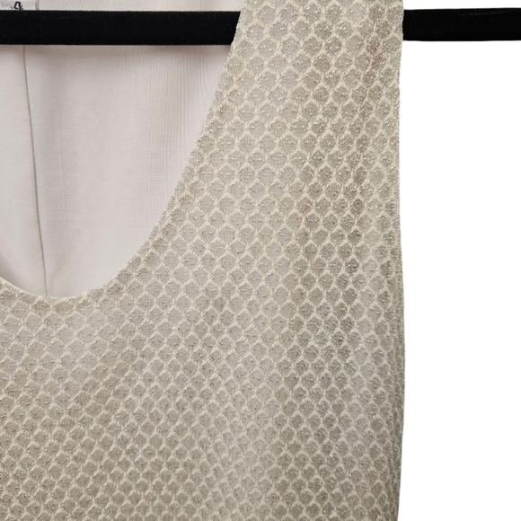 Vintage Y2K Andrea Polizzi for Rex Lester Silver Scalloped Sleeveless Dress sz 4 - Picture 3 of 5